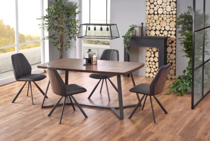 CARUZZO asztal, lábak - antracit, teteje - sötét dió (2p = 1db)