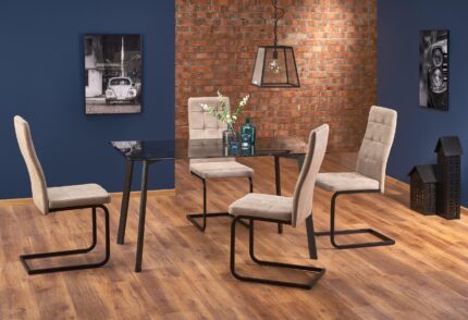 TRAX asztallap - füstölt, lábak - fekete (2p = 1db)