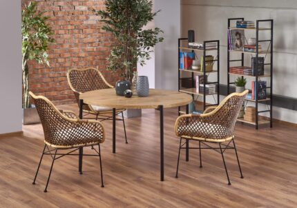 MORGAN kerek asztal aranytölgy / fekete (1p = 1db)