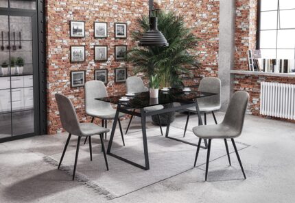 HERALD asztal, teteje - füstölt, keret - fekete (2p = 1db)