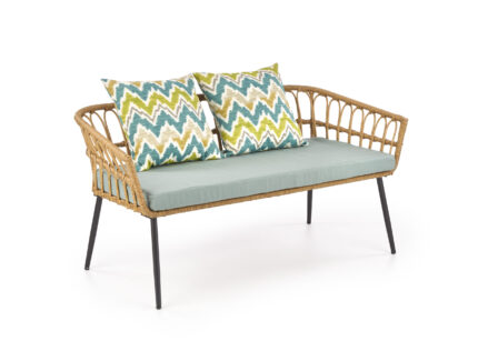 GARDENA 2S dupla fotel fekete / natúr / szürke (1p = 1db)