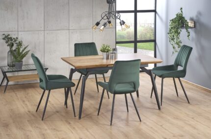 CAMBELL kihúzható asztal, felső - natúr, lábak - fekete (2p = 1db)