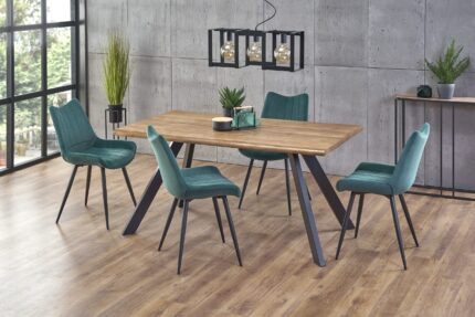 ESPOSITO asztallap - natúr, lábak - fekete (2p = 1db)