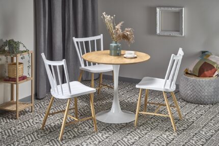 STING asztal lap - natúr, láb - fehér (3p = 1p)