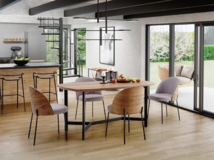 NORTON asztallap - dió, láb - fekete (2p = 1db)