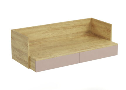 MOBIUS BIURKO 2S íróasztal, szín: természetes hikori/fehér