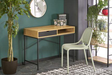 B50 íróasztal, szín: fekete/arany tölgy