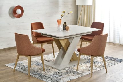 XARELTO bővíthető étkezőasztal, téglalap alakú, szín: kasmír/cremona tölgy