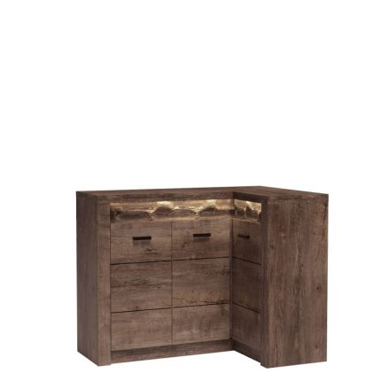 INDIANAPOLIS sarok fiókos komód, szín: KAT I15 sötét kőrisfa