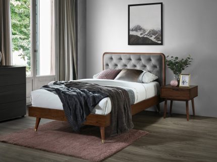 Cassidy 120 ágy – szürke / dió