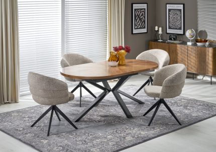 Jason bővíthető étkezőasztal – dió / fekete