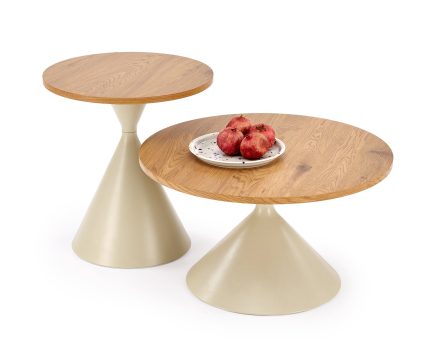 Pilar dohányzóasztal (2 db-os szett) – arany tölgy / kasmír