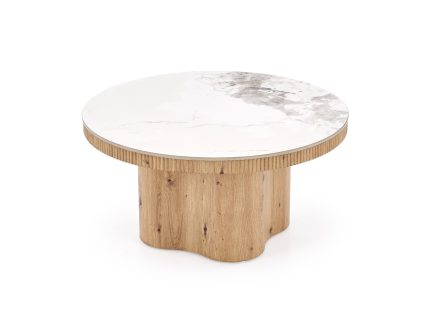 Magnum dohányzóasztal – fehér márvány / natúr