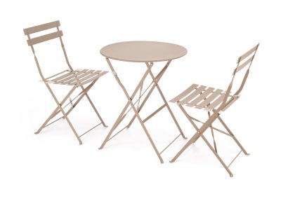 Livorno kerti szett (asztal + 2 összecsukható szék) – kapucsínó