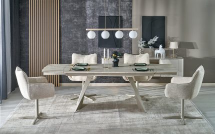 Armani bővíthető étkezőasztal – travertin / kasmír