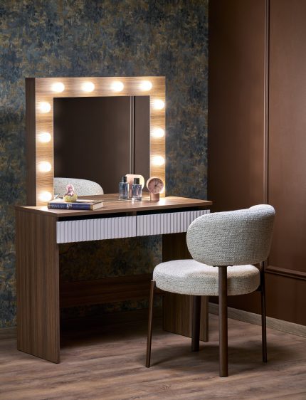 Hollywood 2 fésülködőasztal – kasmír / dió