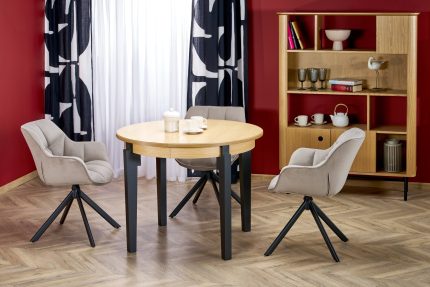 Sorbus bővíthető étkezőasztal – natúr tölgy / fekete