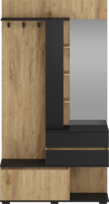 Bafra előszoba szekrény – arany tölgy / fekete