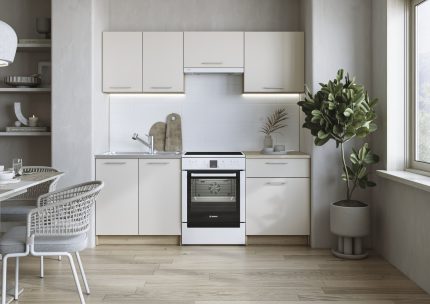 Marija 200 cm-es blokk konyha – cremona tölgy / kasmír