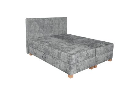 Largo 160 kontinentális ágy ágyneműtartóval és beépített matraccal – szürke