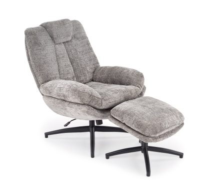 Declan hintázó forgófotel lábtartóval – szürke