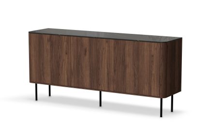 Solano KM-1 komód – meleg dió / fekete márvány